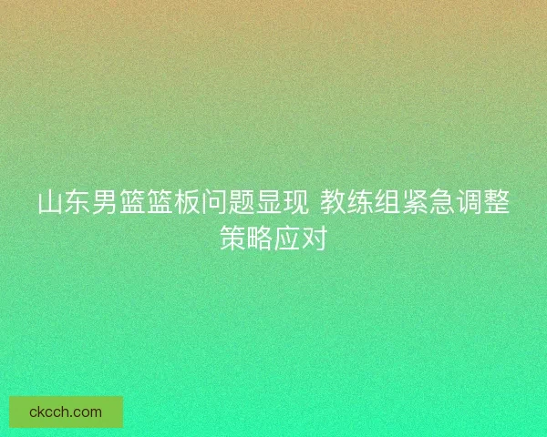山东男篮篮板问题显现 教练组紧急调整策略应对