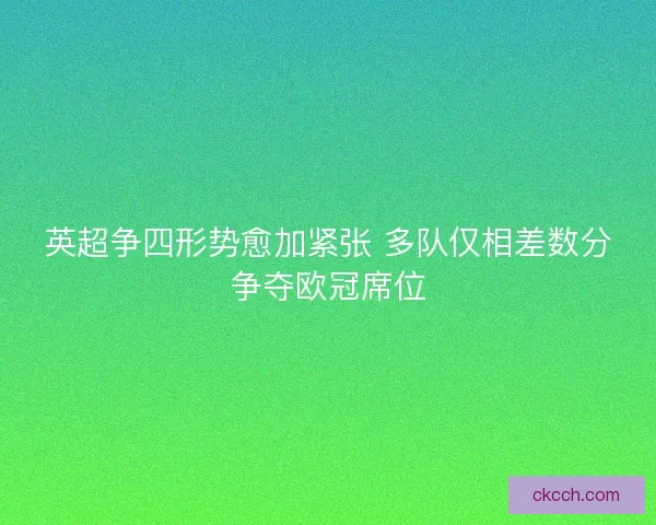 英超争四形势愈加紧张 多队仅相差数分争夺欧冠席位